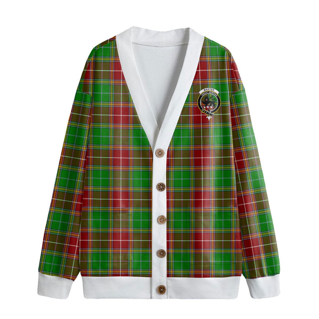 Baxter Modern Tartan Crest Knitted Fleece Cardigan