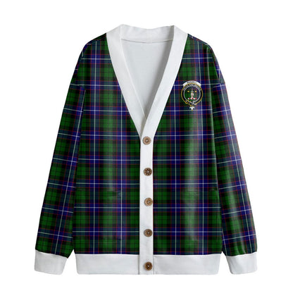 Russell Modern Tartan Crest Knitted Fleece Cardigan