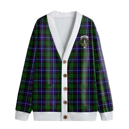 Russell Modern Tartan Crest Knitted Fleece Cardigan