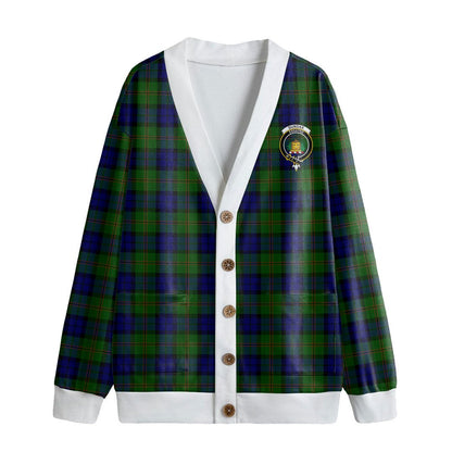 Dundas Modern Tartan Crest Knitted Fleece Cardigan