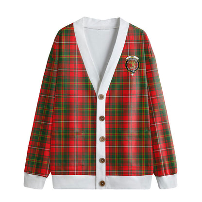 Hay Modern Tartan Crest Knitted Fleece Cardigan