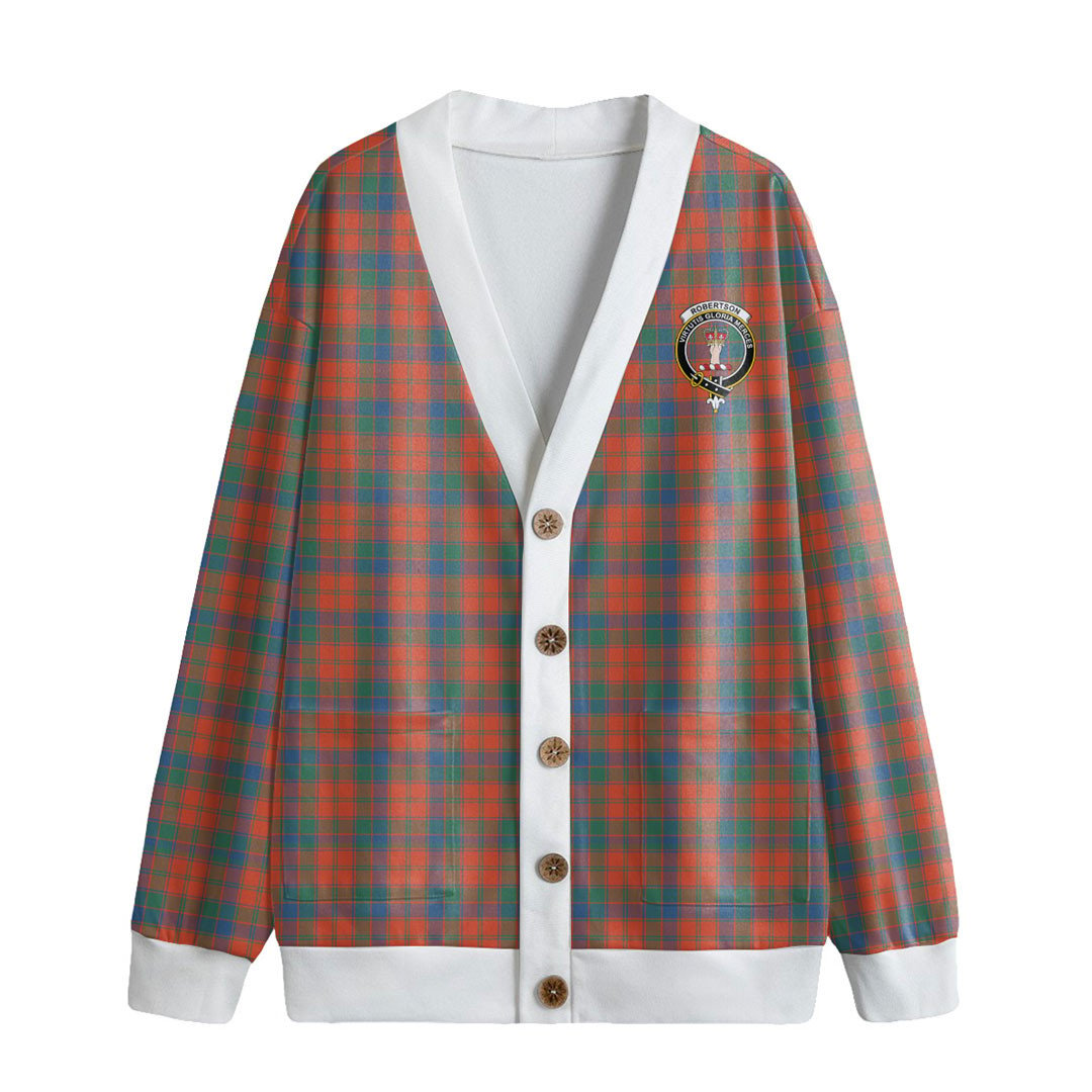 Robertson Ancient Tartan Crest Knitted Fleece Cardigan