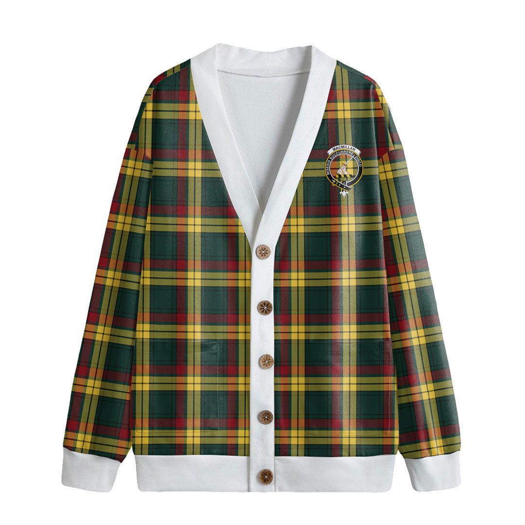 MacMillan Old Modern Tartan Crest Knitted Fleece Cardigan