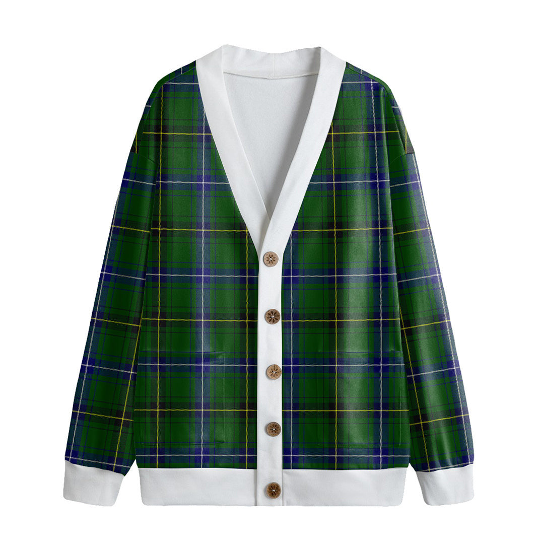 Henderson Modern Tartan Plaid Knitted Fleece Cardigan