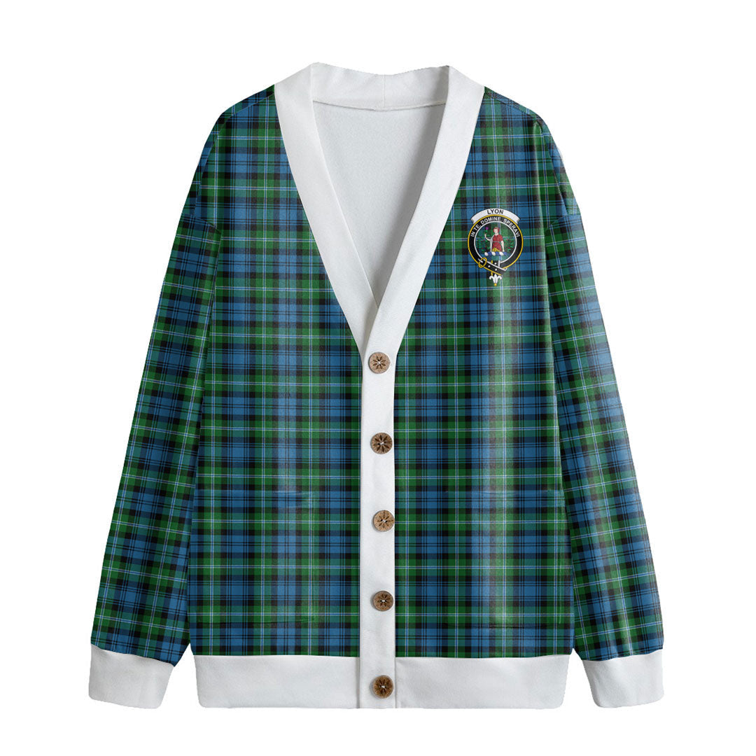 Lyon Tartan Plaid Tartan Crest Knitted Fleece Cardigan