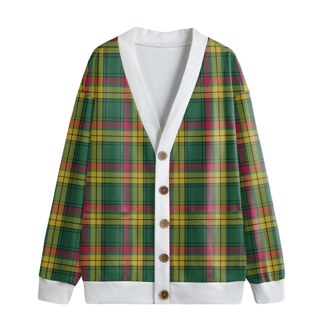 MacMillan Old Ancient Tartan Plaid Knitted Fleece Cardigan