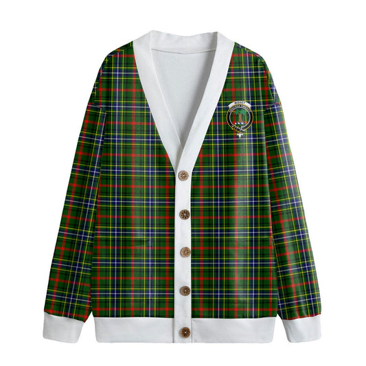 Bisset Tartan Crest Knitted Fleece Cardigan