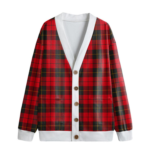 Wallace Weathered Tartan Plaid Knitted Fleece Cardigan