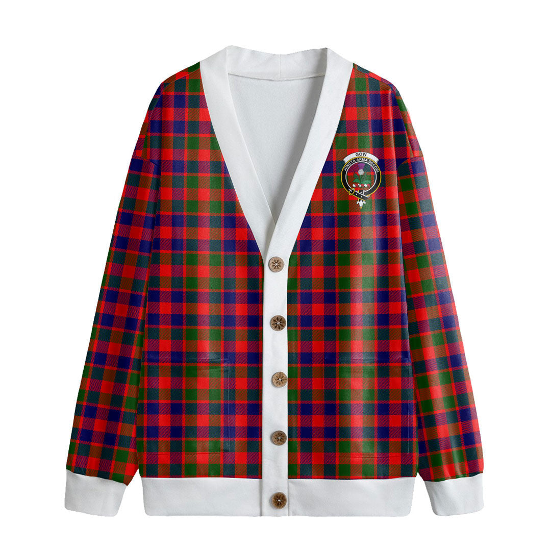 Gow Modern Tartan Crest Knitted Fleece Cardigan