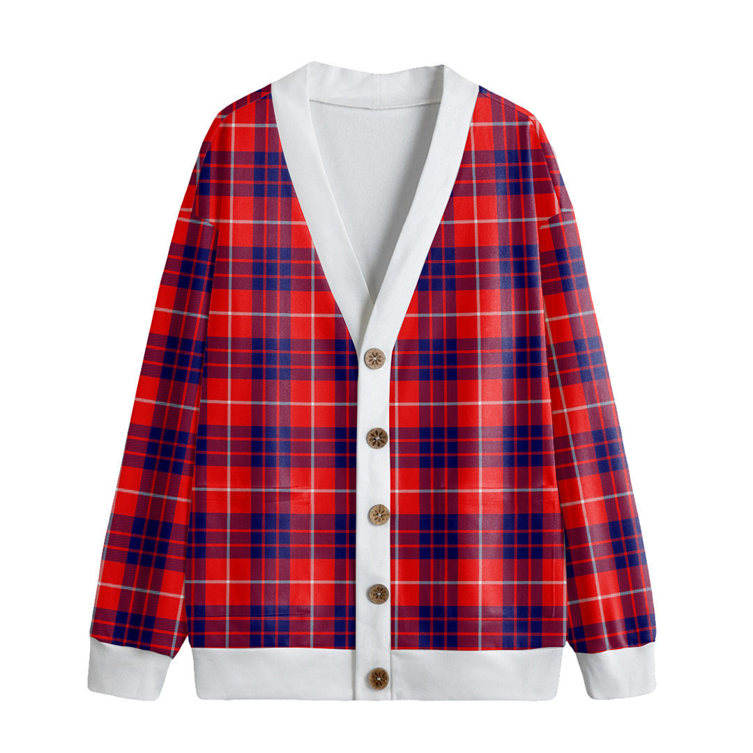 Hamilton Modern Tartan Plaid Knitted Fleece Cardigan