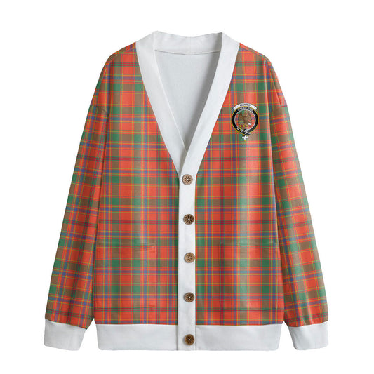 Munro Ancient Tartan Crest Knitted Fleece Cardigan