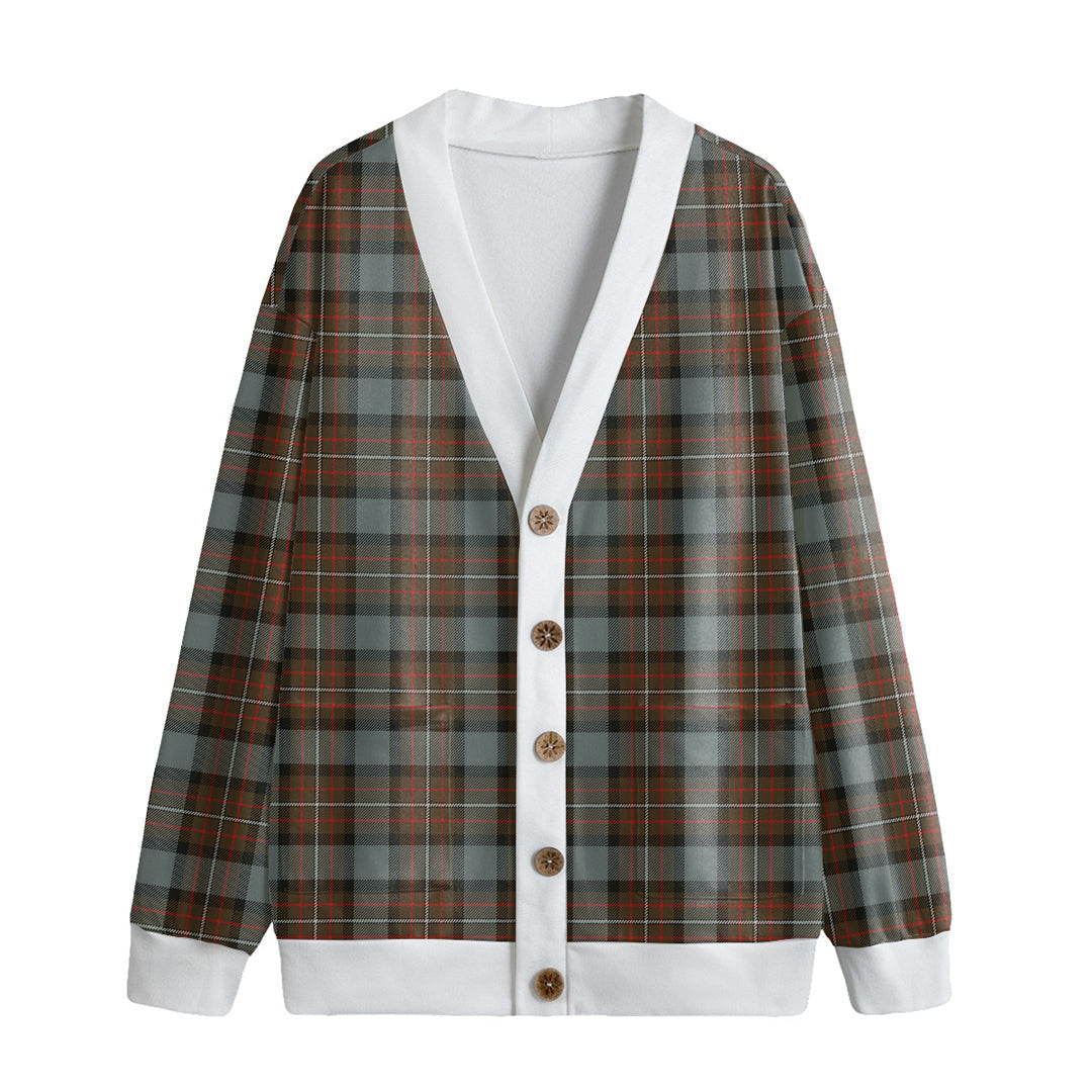 Fergusson Weathered Tartan Plaid Knitted Fleece Cardigan