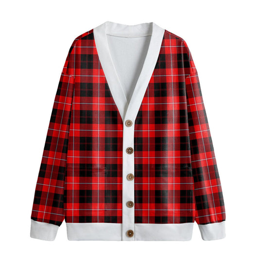 Cunningham Modern Tartan Plaid Knitted Fleece Cardigan