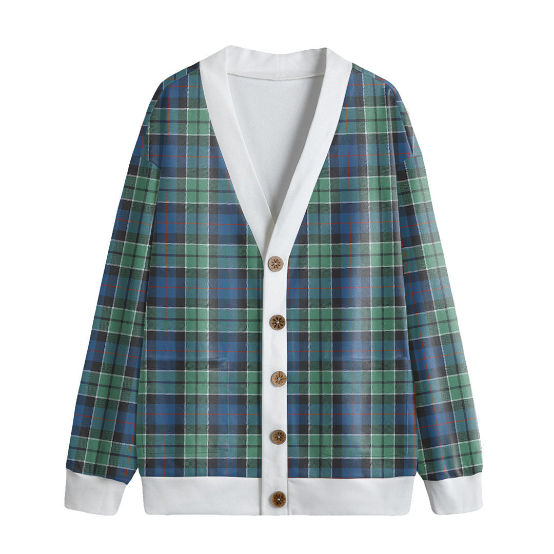 Leslie Hunting Ancient Tartan Plaid Knitted Fleece Cardigan