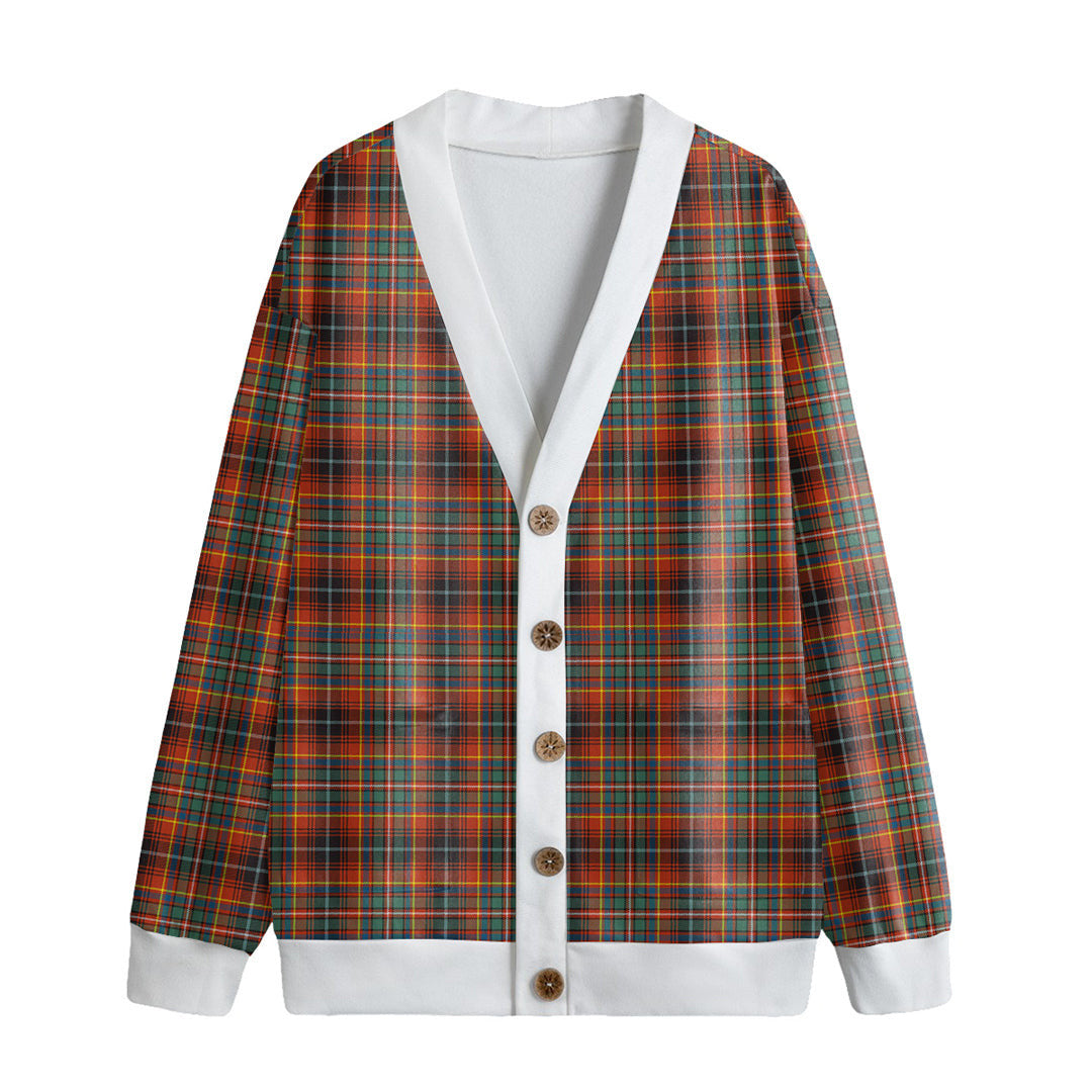 Innes Ancient Tartan Plaid Knitted Fleece Cardigan