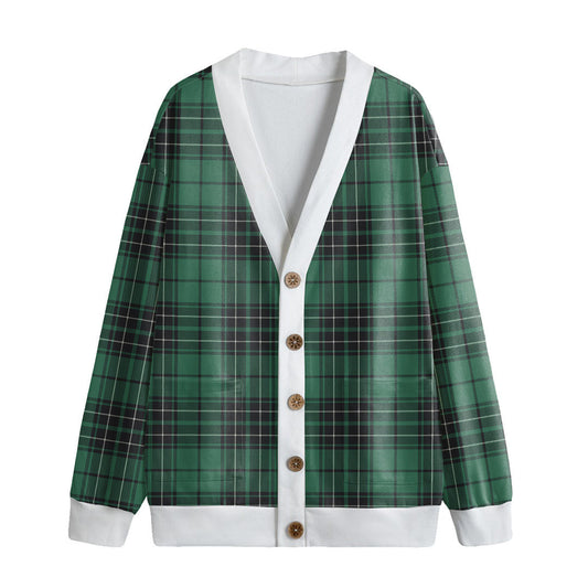 MacLean Hunting Ancient Tartan Plaid Knitted Fleece Cardigan