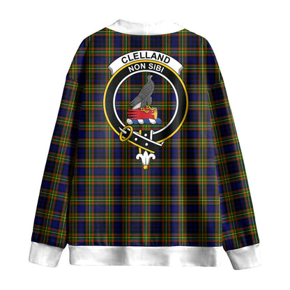 Clelland Modern Tartan Crest Knitted Fleece Cardigan