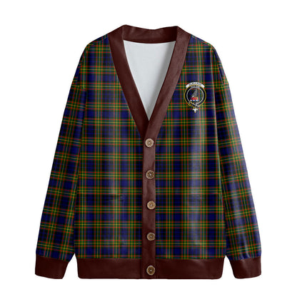 Clelland Modern Tartan Crest Knitted Fleece Cardigan