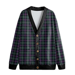 Rose Hunting Modern Tartan Plaid Knitted Fleece Cardigan