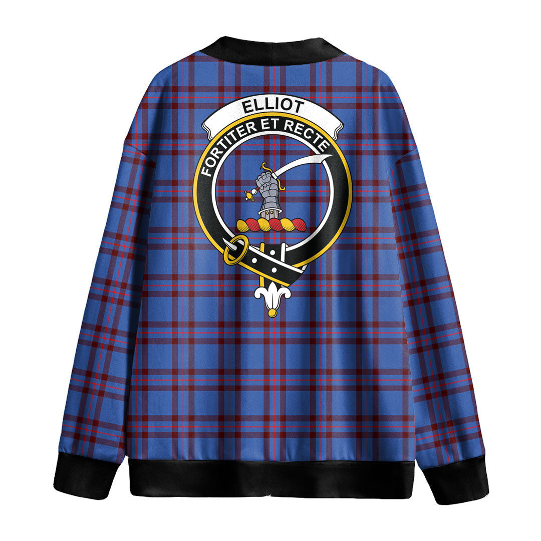 Elliot Modern Tartan Crest Knitted Fleece Cardigan