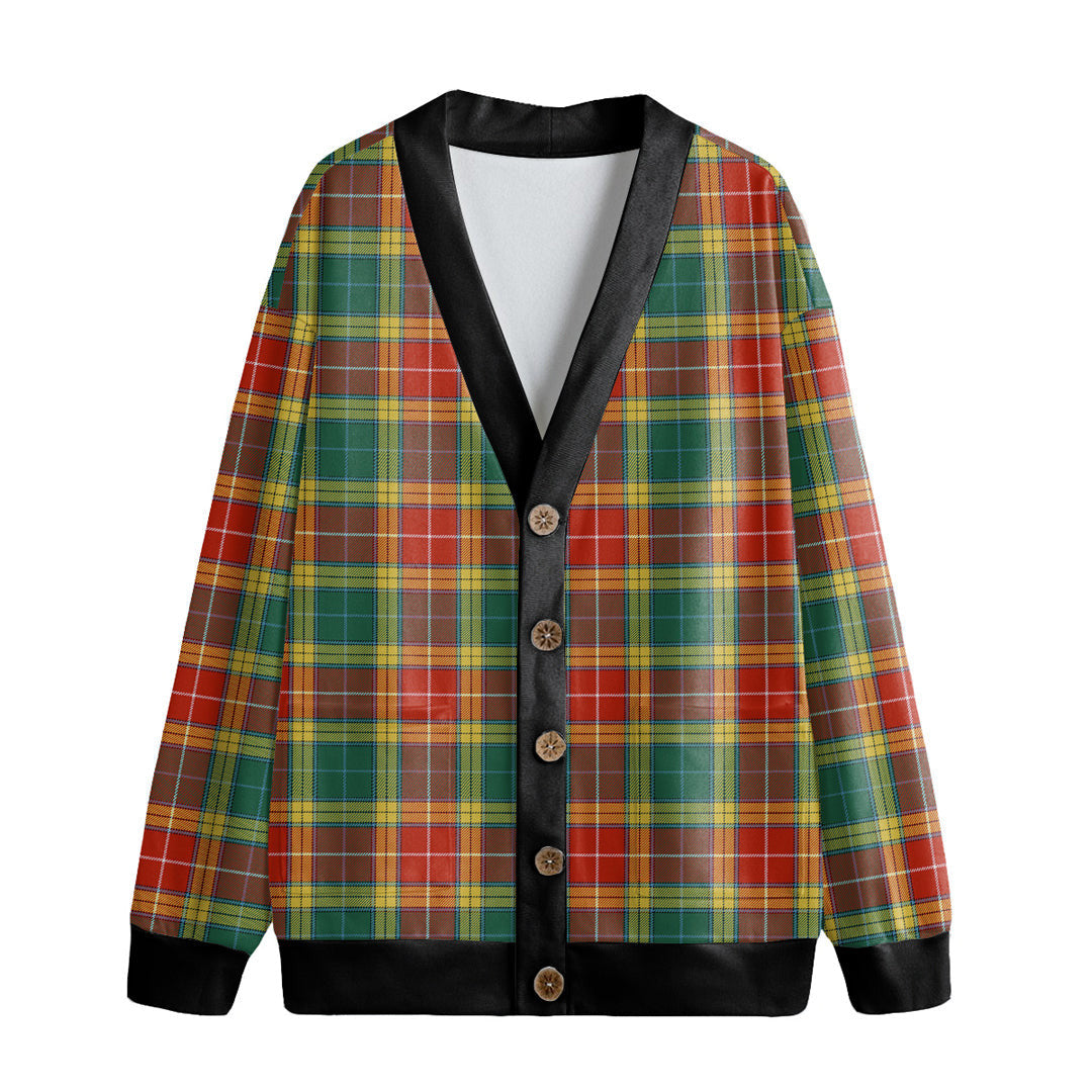 Buchanan Old Sett Tartan Plaid Knitted Fleece Cardigan