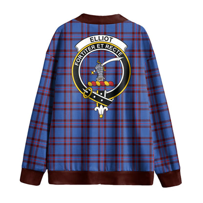 Elliot Modern Tartan Crest Knitted Fleece Cardigan