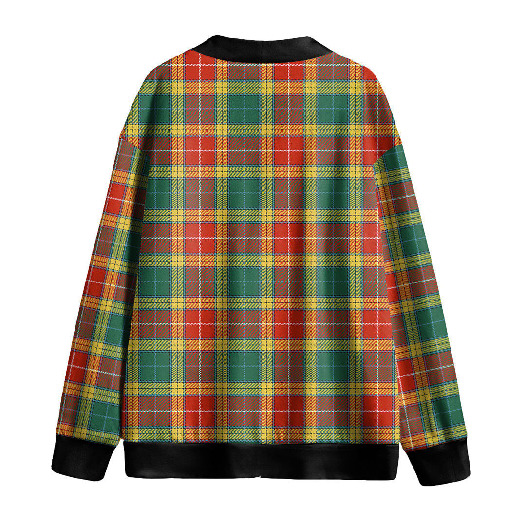 Buchanan Old Sett Tartan Plaid Knitted Fleece Cardigan