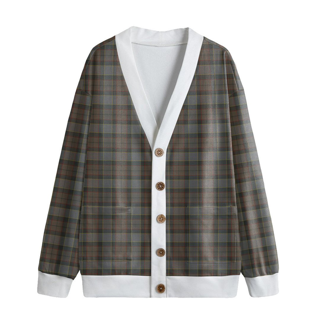 Outlander Fraser Tartan Plaid Knitted Fleece Cardigan