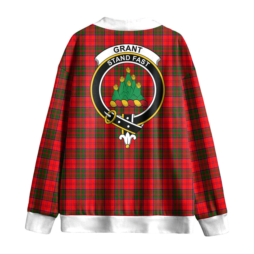 Grant Modern Tartan Crest Knitted Fleece Cardigan