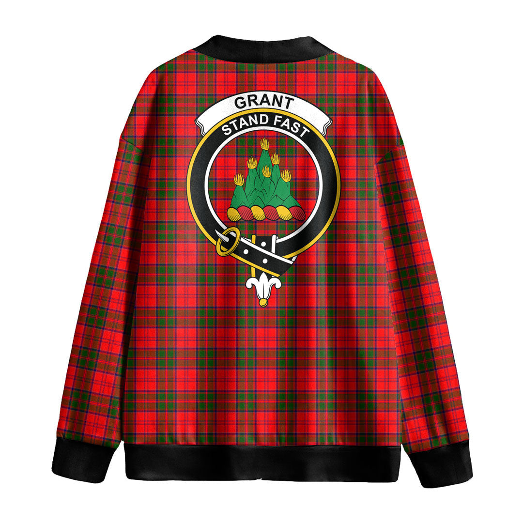 Grant Modern Tartan Crest Knitted Fleece Cardigan