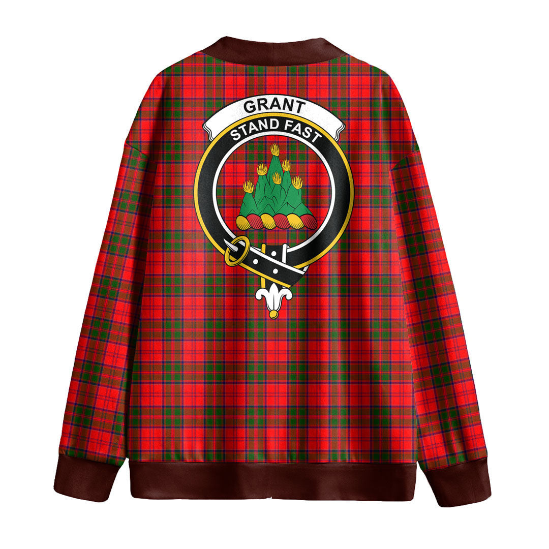 Grant Modern Tartan Crest Knitted Fleece Cardigan