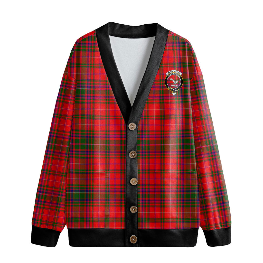 MacDougall Modern Tartan Crest Knitted Fleece Cardigan