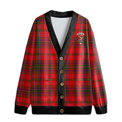 MacDougall Modern Tartan Crest Knitted Fleece Cardigan