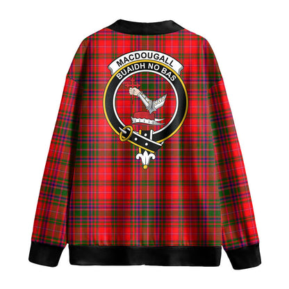 MacDougall Modern Tartan Crest Knitted Fleece Cardigan