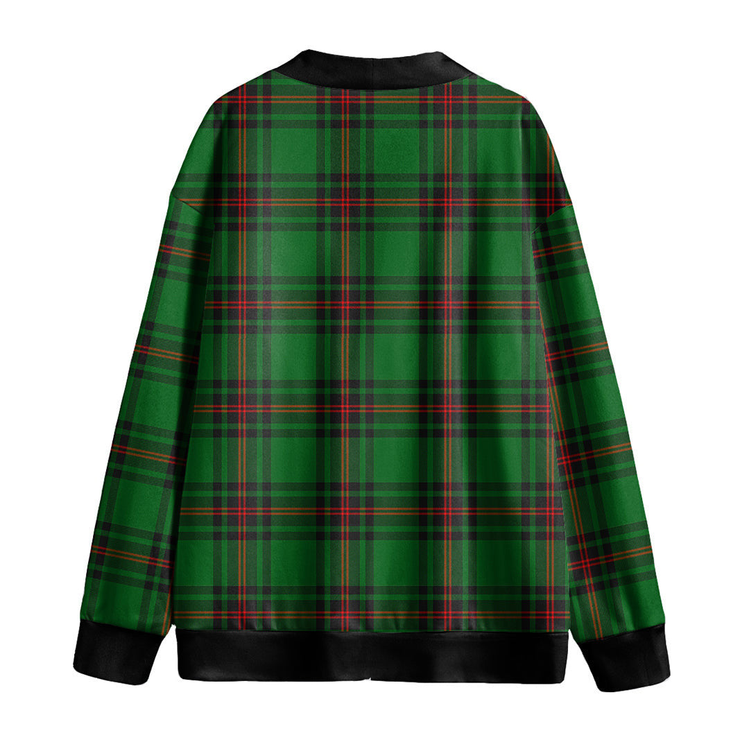 Fife District Tartan Plaid Knitted Fleece Cardigan
