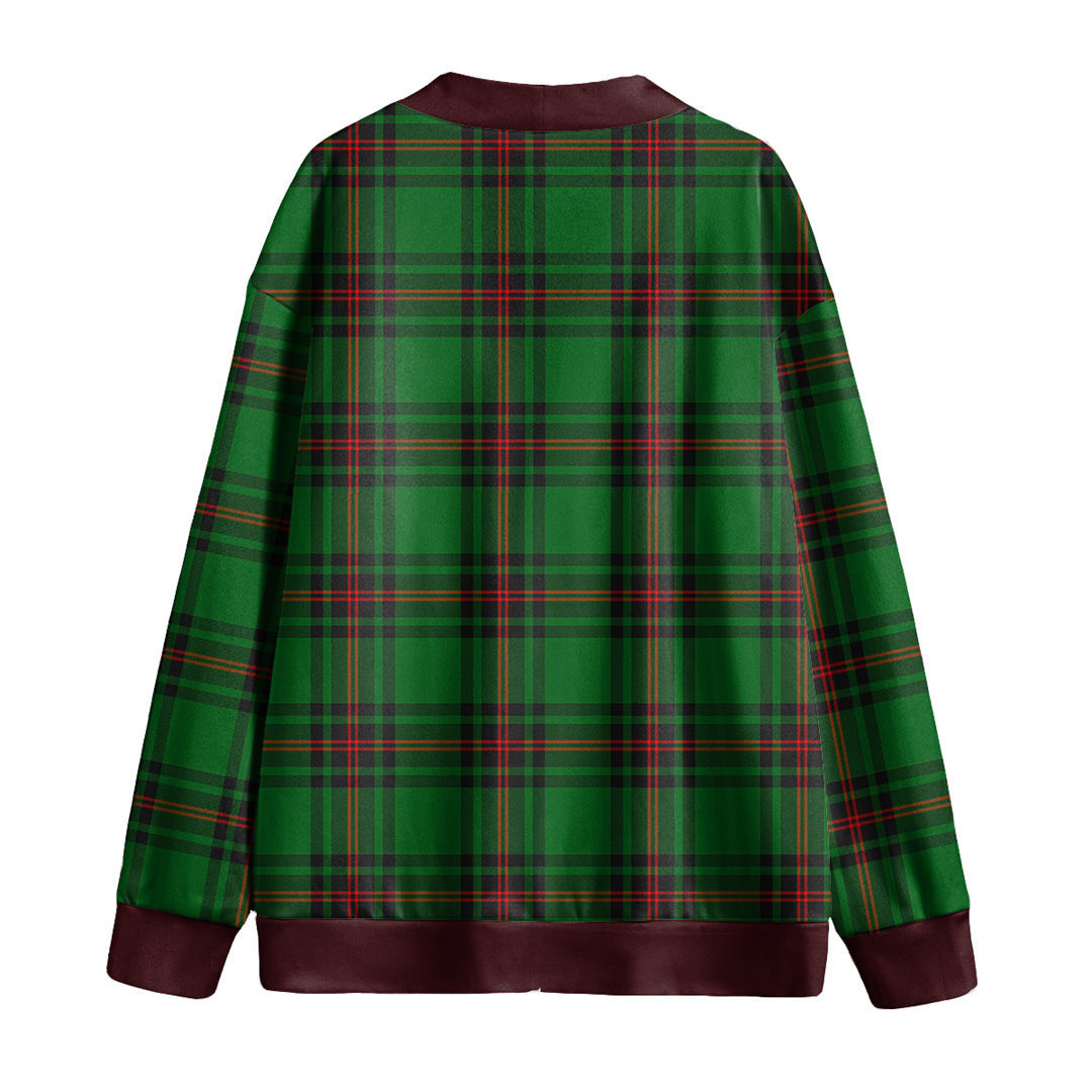 Fife District Tartan Plaid Knitted Fleece Cardigan