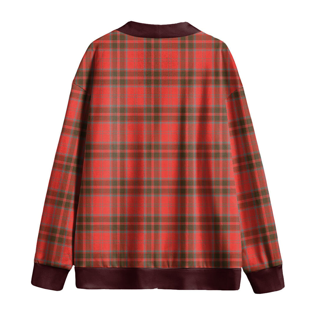 Grant Weathered Tartan Plaid Knitted Fleece Cardigan