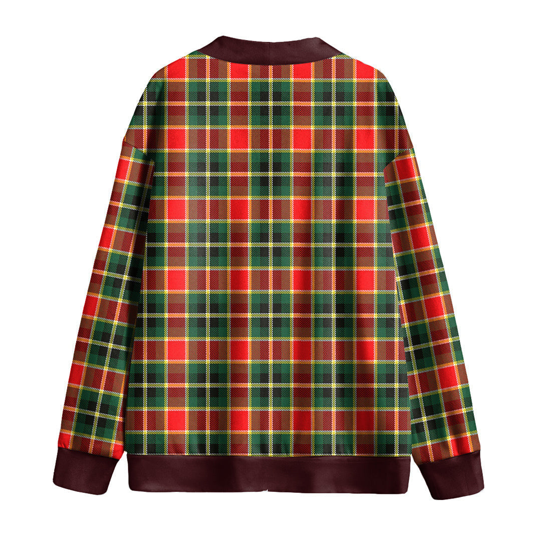 MacLachlan Hunting Modern Tartan Plaid Knitted Fleece Cardigan