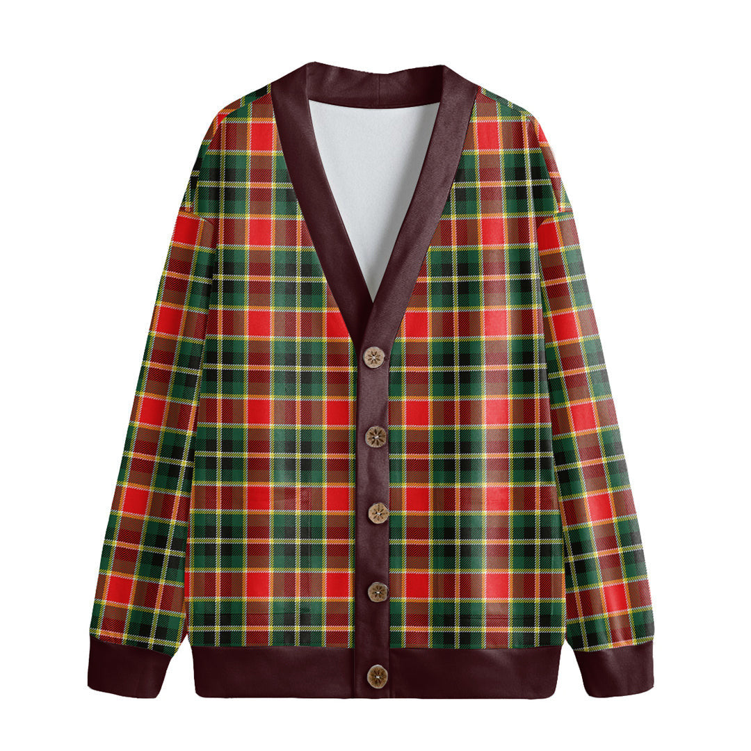 MacLachlan Hunting Modern Tartan Plaid Knitted Fleece Cardigan