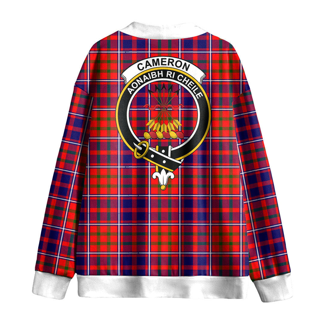 Cameron of Lochiel Modern Tartan Crest Knitted Fleece Cardigan