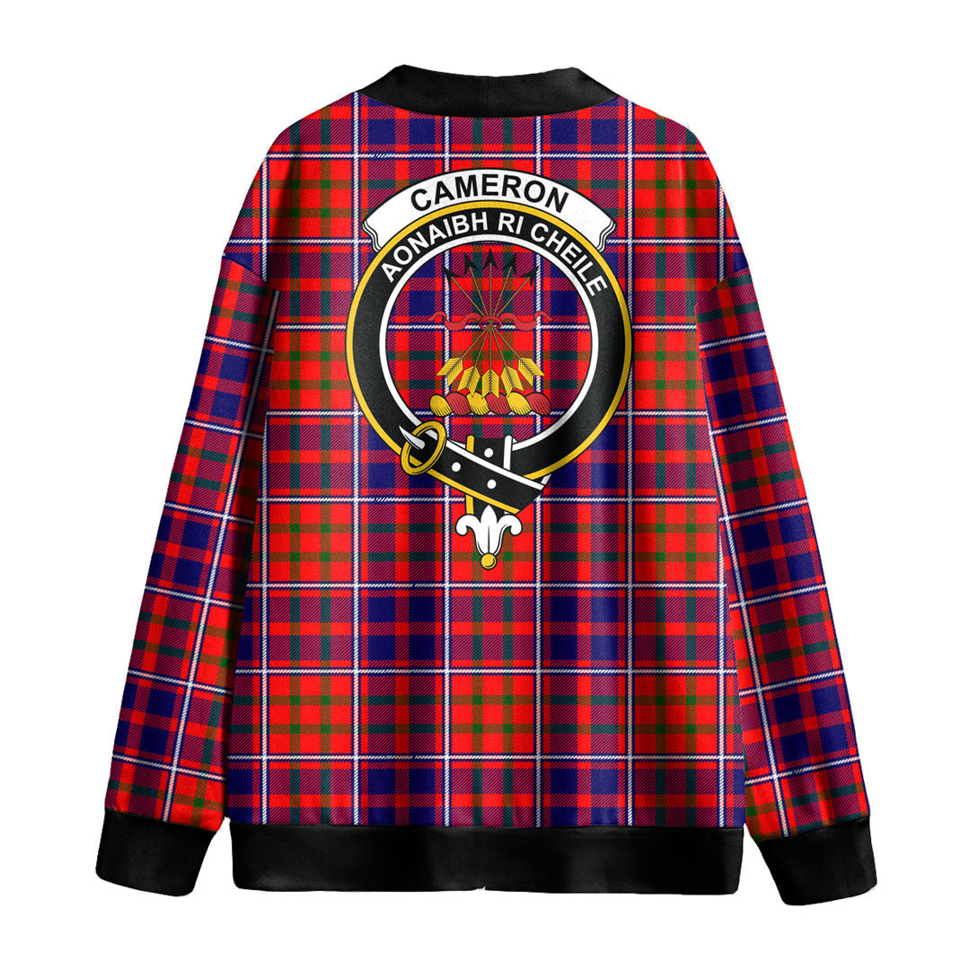 Cameron of Lochiel Modern Tartan Crest Knitted Fleece Cardigan