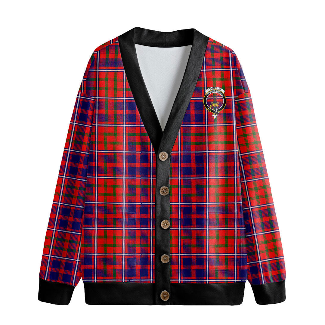 Cameron of Lochiel Modern Tartan Crest Knitted Fleece Cardigan