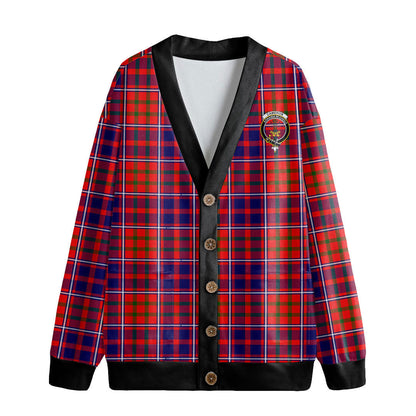 Cameron of Lochiel Modern Tartan Crest Knitted Fleece Cardigan