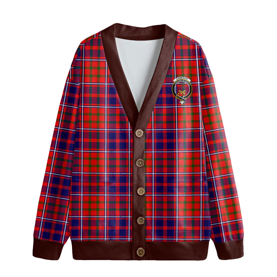 Cameron of Lochiel Modern Tartan Crest Knitted Fleece Cardigan