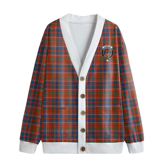 Cameron of Lochiel Ancient Tartan Crest Knitted Fleece Cardigan