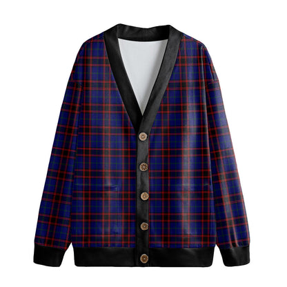 Home Modern Tartan Plaid Knitted Fleece Cardigan