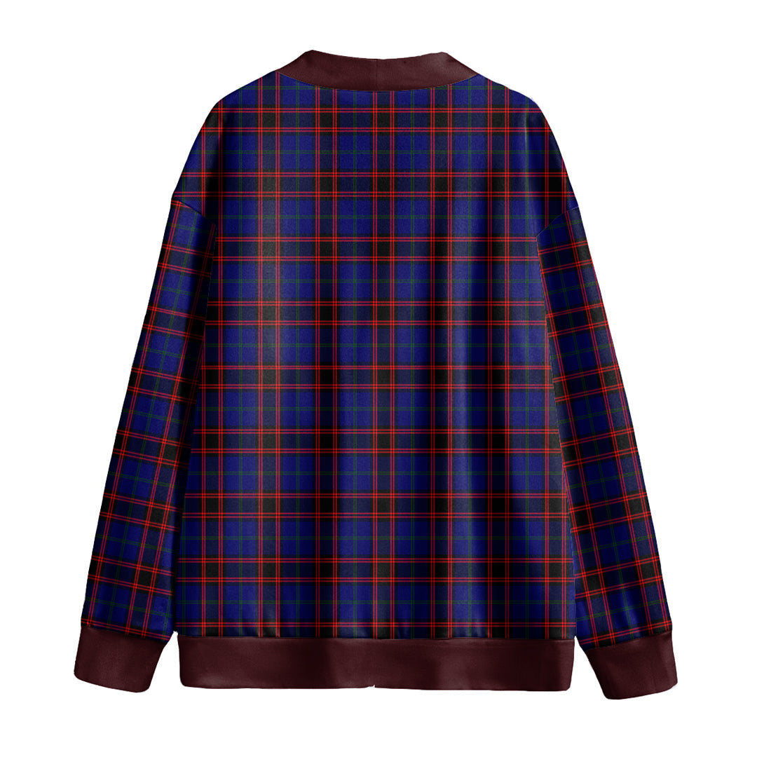 Home Modern Tartan Plaid Knitted Fleece Cardigan