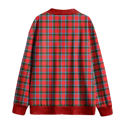 Sinclair Modern Tartan Plaid Knitted Fleece Cardigan