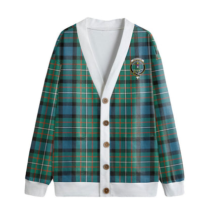 FERGUSON ANCIENT Tartan Crest Knitted Fleece Cardigan