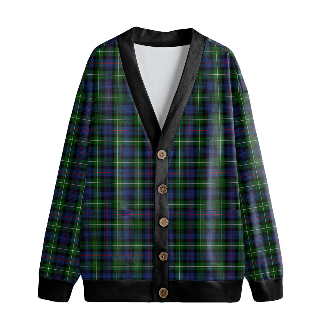 MacKenzie Modern Tartan Plaid Knitted Fleece Cardigan